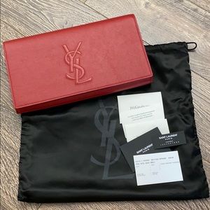 YSL red clutch (new)